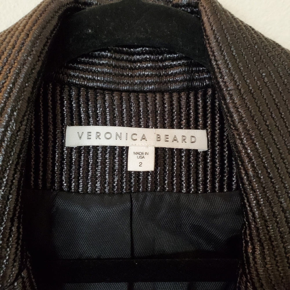 Veronica Beard Metallic Pinstripe Moto Jacket - Size 2 - Picture 7 of 16